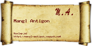 Mangl Antigon névjegykártya